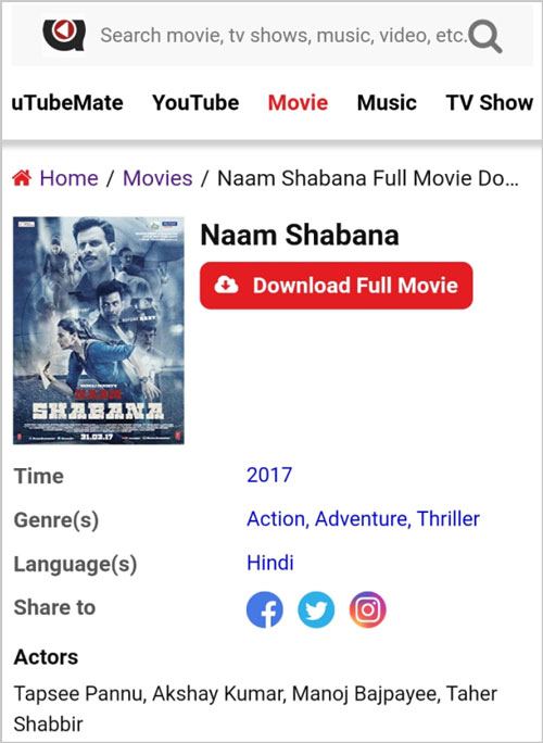 Mera Naam Shabana Full Movie